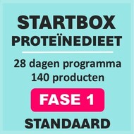 28 dagen FASE 1 startbox voor een standaard proteinedieet. Weekprijs = 61,95 euro/week