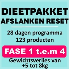 28 dagen RESET dieetpakket afslanken. Weekprijs = 61,39 euro/week