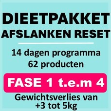 14 dagen RESET dieetpakket afslanken. Weekprijs = 62,63 euro/week