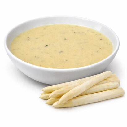 Eiwit aspergesoep crème