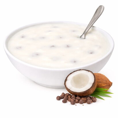 Proteïne dieet pudding kokosnoot met chocolade