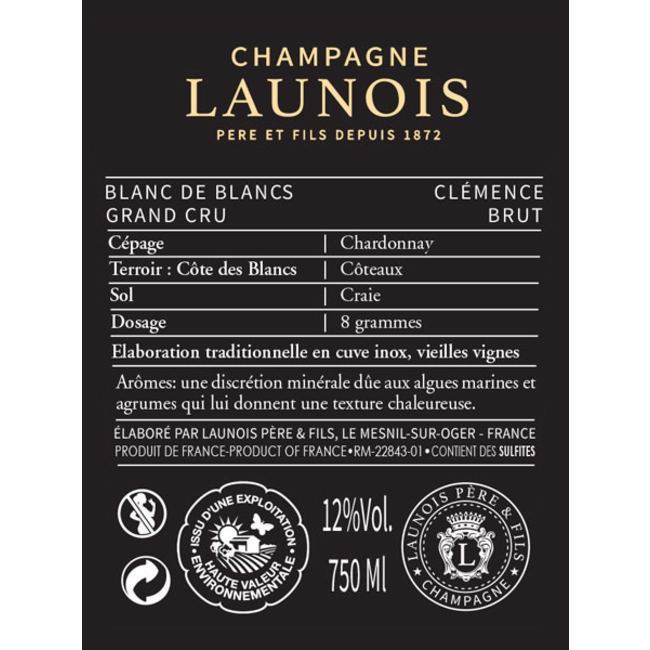 Clémence Grand Cru Champagne Launois Père et Fils - Mesnil-sur-Oger, Champagne, Frankrijk