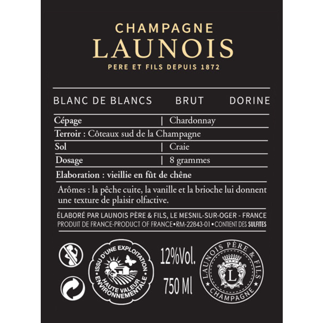 Launois Père et Fils Cuvée Dorine Champagne - Mesnil-sur-Oger, Champagne, Frankrijk