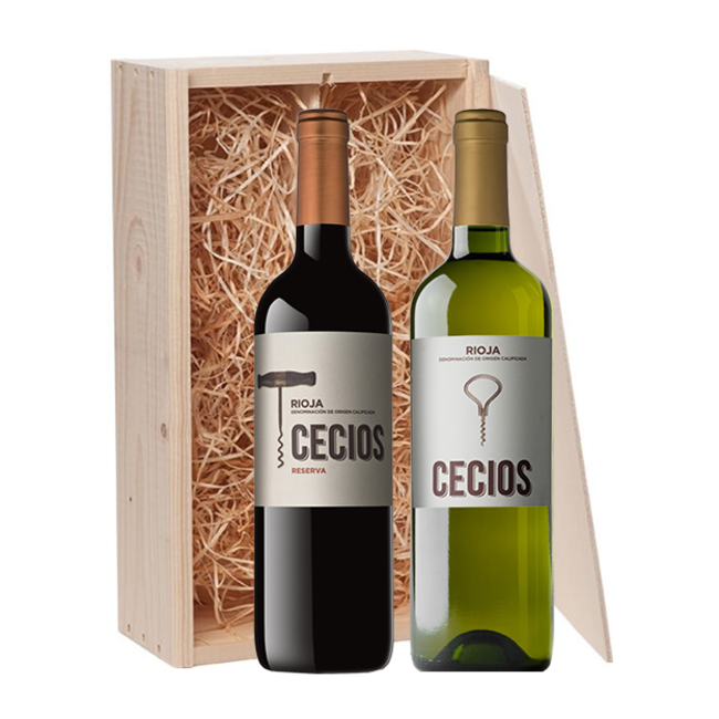 Bodegas Marqués de Reinosa 2-fles wijnkist Cecios Rioja Reserva & Rioja Blanco - Rioja, Spanje