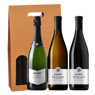 Maison Chanzy 3-fles geschenk Crémant de Bourgogne Brut & Chardonnay Fortunés & Pinot Noir Fortunés Maison Chanzy - Bourgogne, Frankrijk