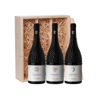 Tagaro 3-fles wijnkist Seicaselle & Cinquenoci & Mancinello - Puglia, Italië