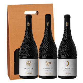 Tagaro 3-fles geschenk Seicaselle & Cinquenoci & Mancinello - Puglia, Italië
