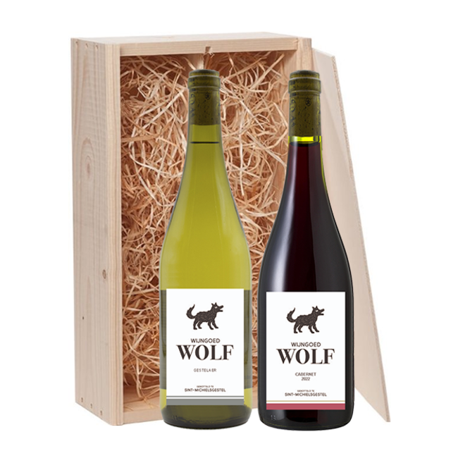 2-fles wijnkist Wijngoed Wolf Gestelaer & Cabernet - Sint-Michielsgestel, Nederland