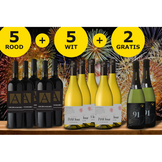 The Finest Grapes Feestdagen Pakket bestaande uit 10 flessen wijn + 2 flessen Cava