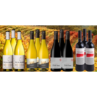 Wijn Weekend Pakket bestaande uit 12 flessen wijn