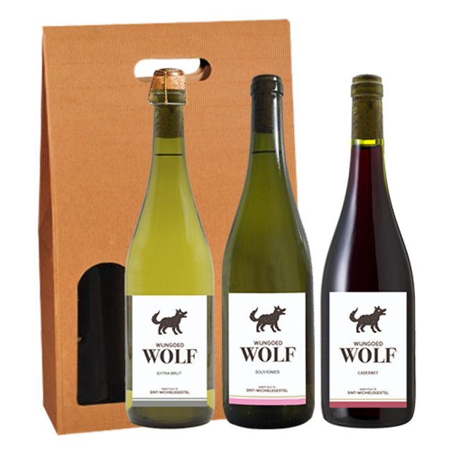 Wijngoed Wolf 3-fles geschenk Wijngoed Wolf Extra Brut & Souvignier & Cabernet - Sint-Michielsgestel, Nederland
