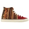 Clasico - Red - High top sneaker aztec print