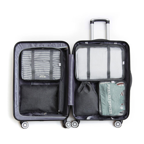 Clever Travel Packing cubes koffer 6 stuks zwart Clever Travel Clever Travel Packing cubes koffer 6 stuks zwart Clever Travel