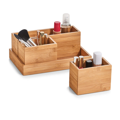 Zeller Present Bamboe make-up bakjes 4-delig Zeller Zeller Present Bamboe make-up bakjes 4-delig Zeller