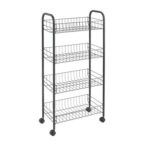 Tomado | Metaltex Multifunctionele trolley 4 manden zwart Metaltex