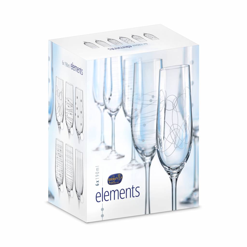 Crystalex Elements Champagnergläser 190ml