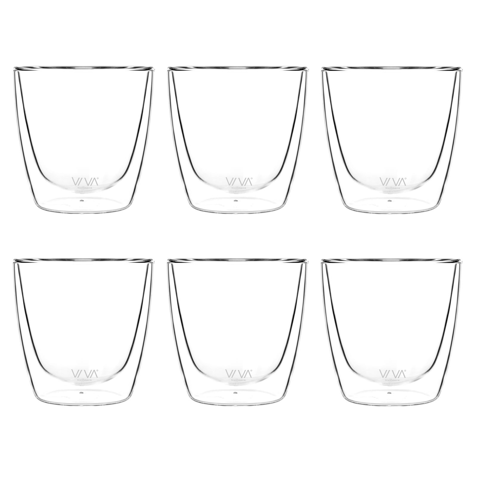 Viva dubbelwandige koffieglas/theeglas Viva  220ml . 6stuks