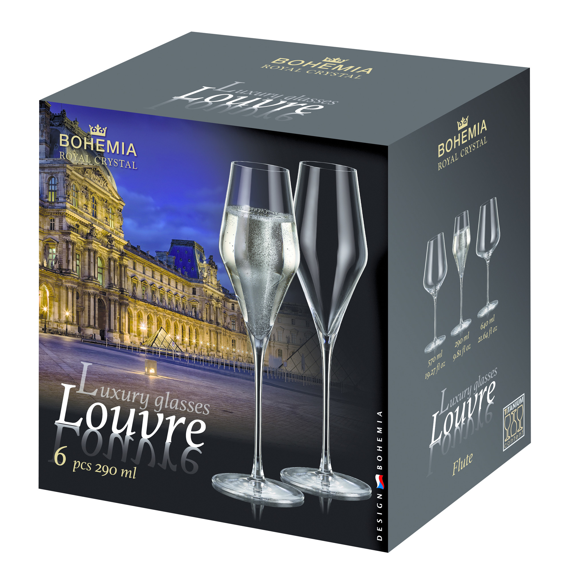 Crystalex Louvre Kristallen Champagneglazen  290ml