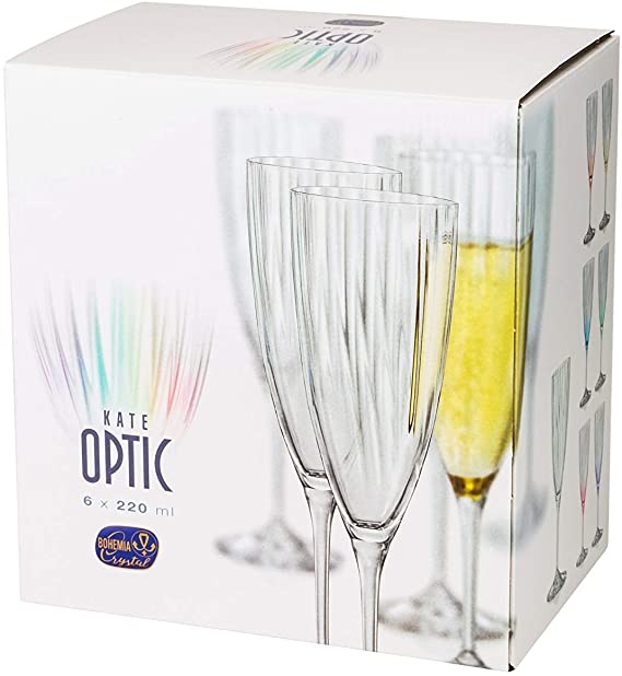 Crystalex Kate optic  blanc 1x6 Kristallen Champagneglazen  220ml