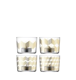 L.S.A. Chevron Theelicht Houder 6 cm Set van 4 Stuks