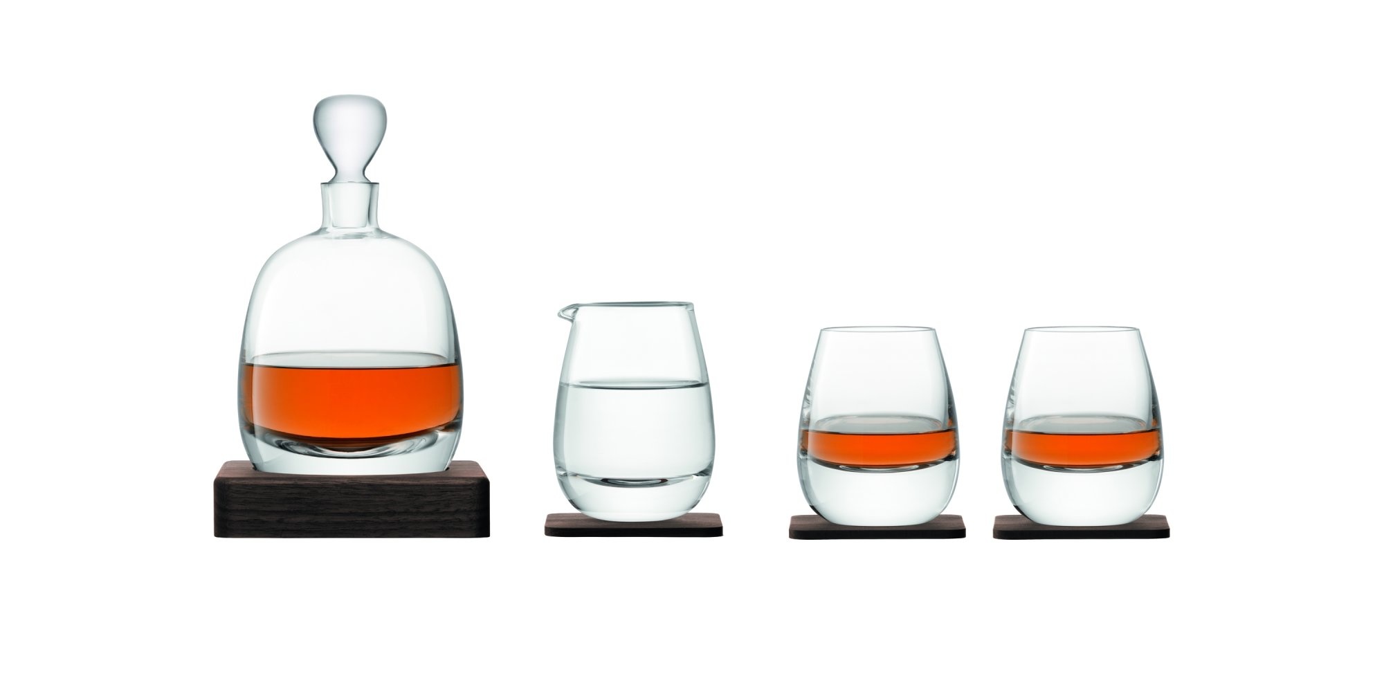 L.S.A. Whisky Islay Karaf Set met Onderzetter Set van 8 Stuks