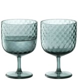 L.S.A. Dapple Wijnglas 325 ml Set van 2 Stuks Water Blue