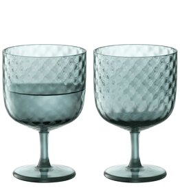 L.S.A. Dapple Wijnglas 325 ml Set van 2 Stuks Water Blue