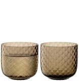 L.S.A. Dapple Waterglas 300 ml Set van 2 Stuks Earth Brown