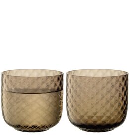 L.S.A. Dapple Waterglas 300 ml Set van 2 Stuks Earth Brown