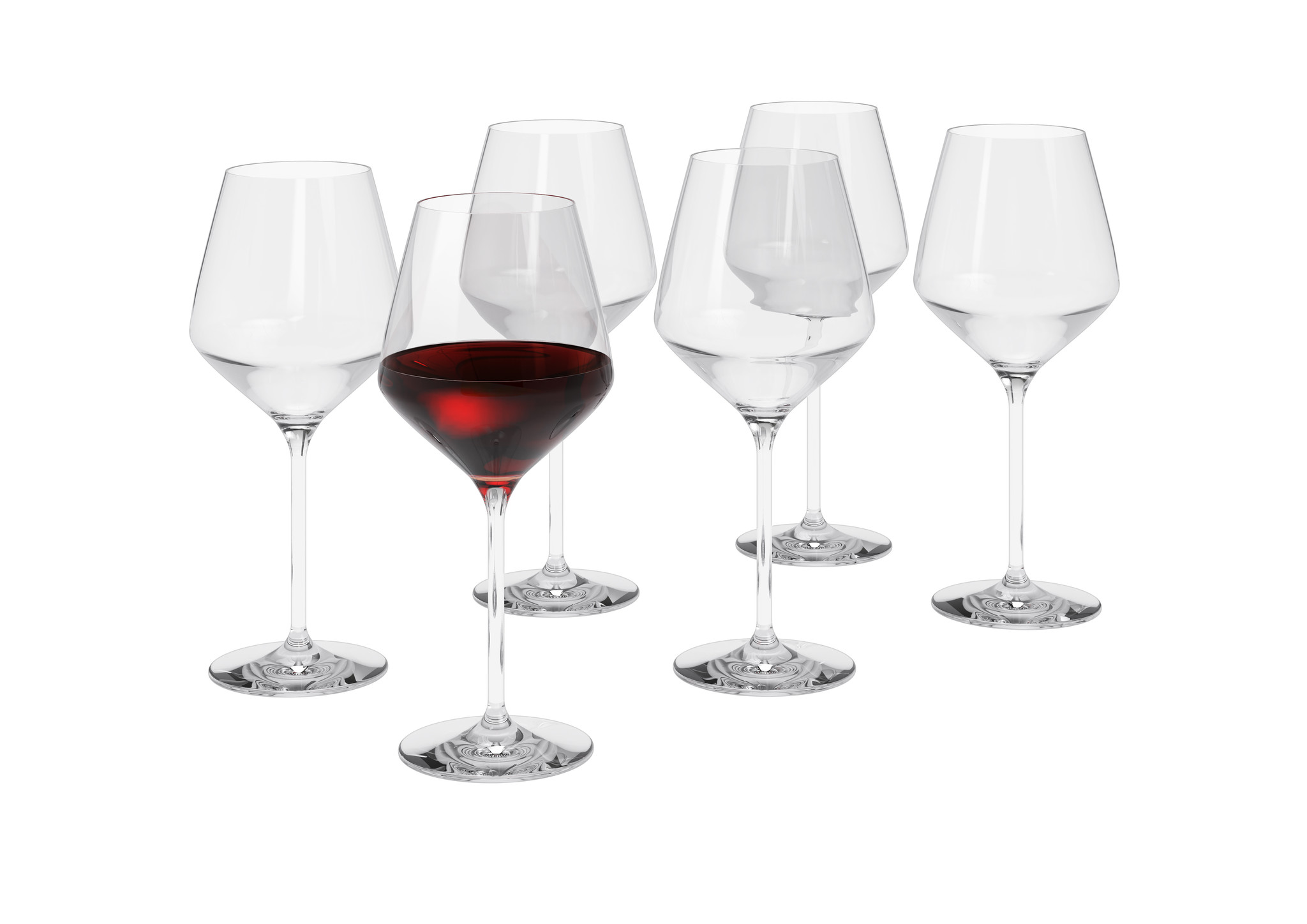 Eva Trio Legio Nova Glas Wijn Rood 450 ml Set van 6 Stuks