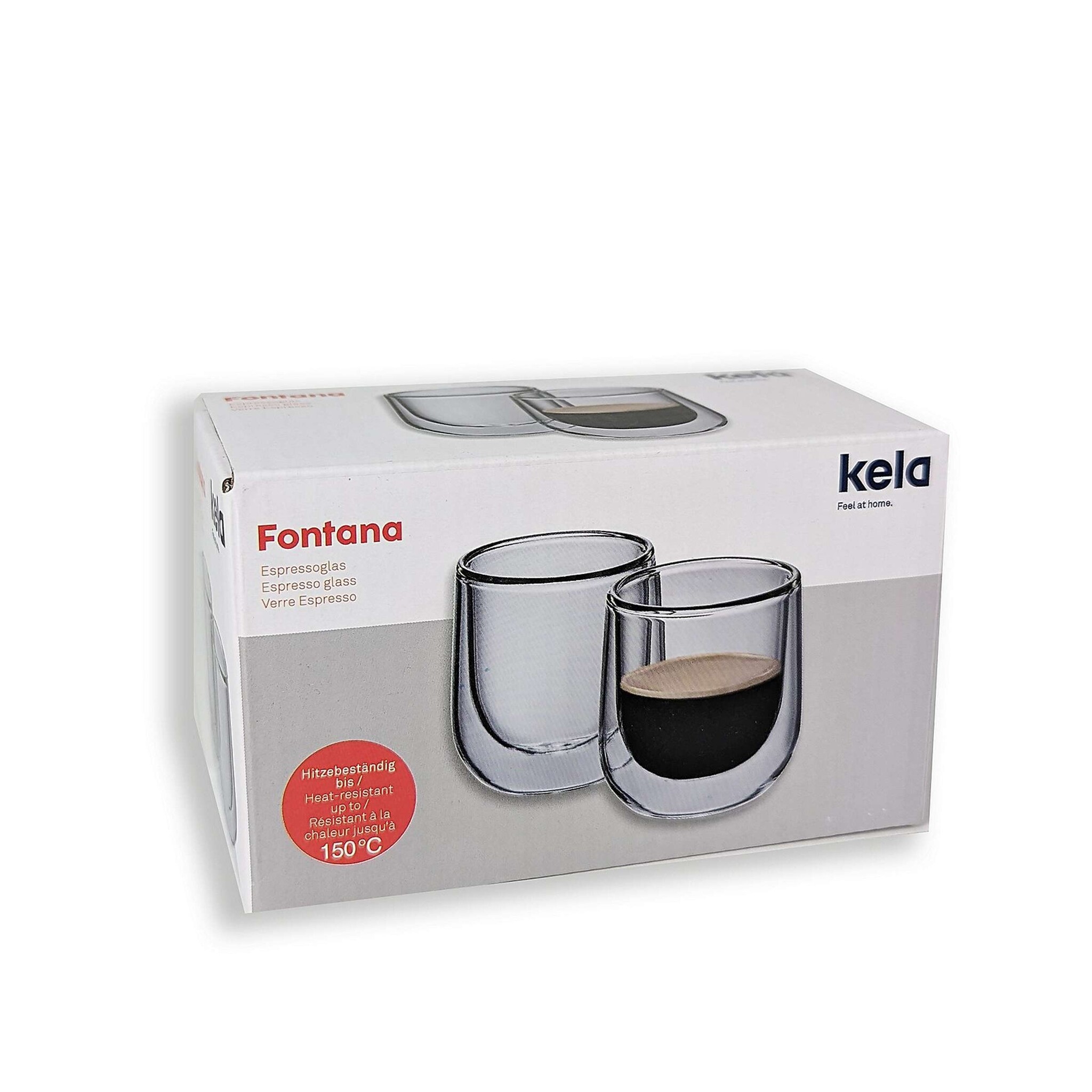 Kela Keuken Fontana Espresso Glas Dubbelwandig 60 ml Set van 2 Stuks