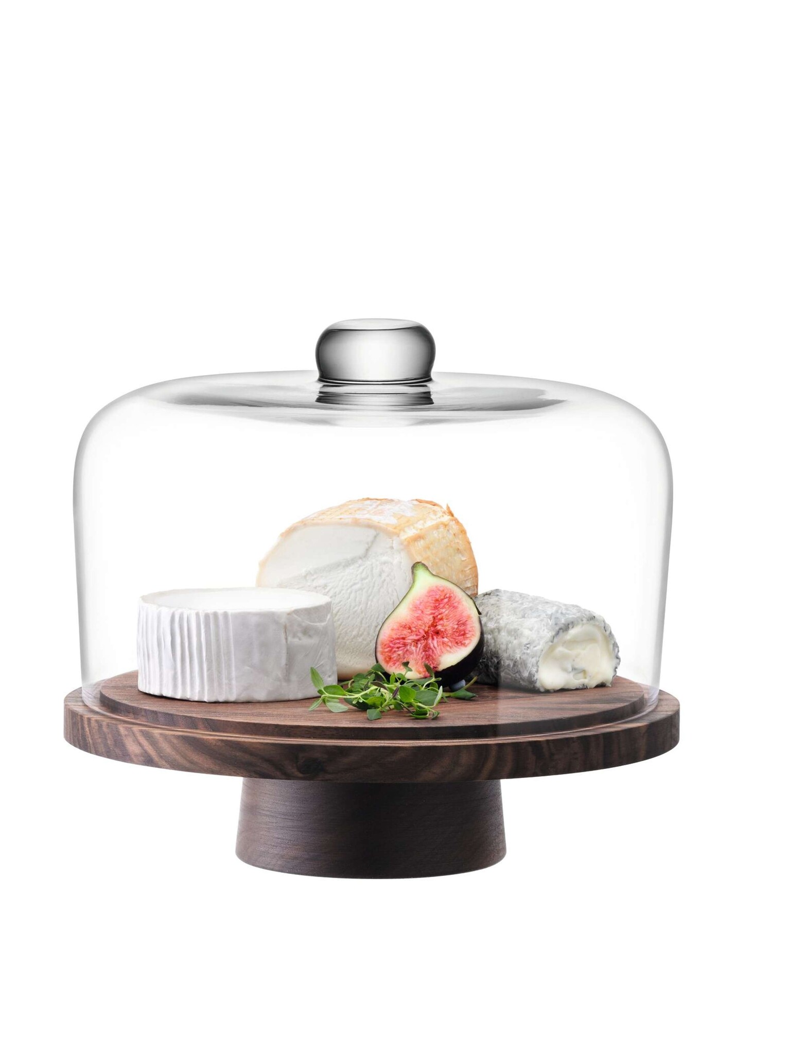 L.S.A. City Kuppel und Ständer aus Nussbaum Ø 26 cm H 22 cm