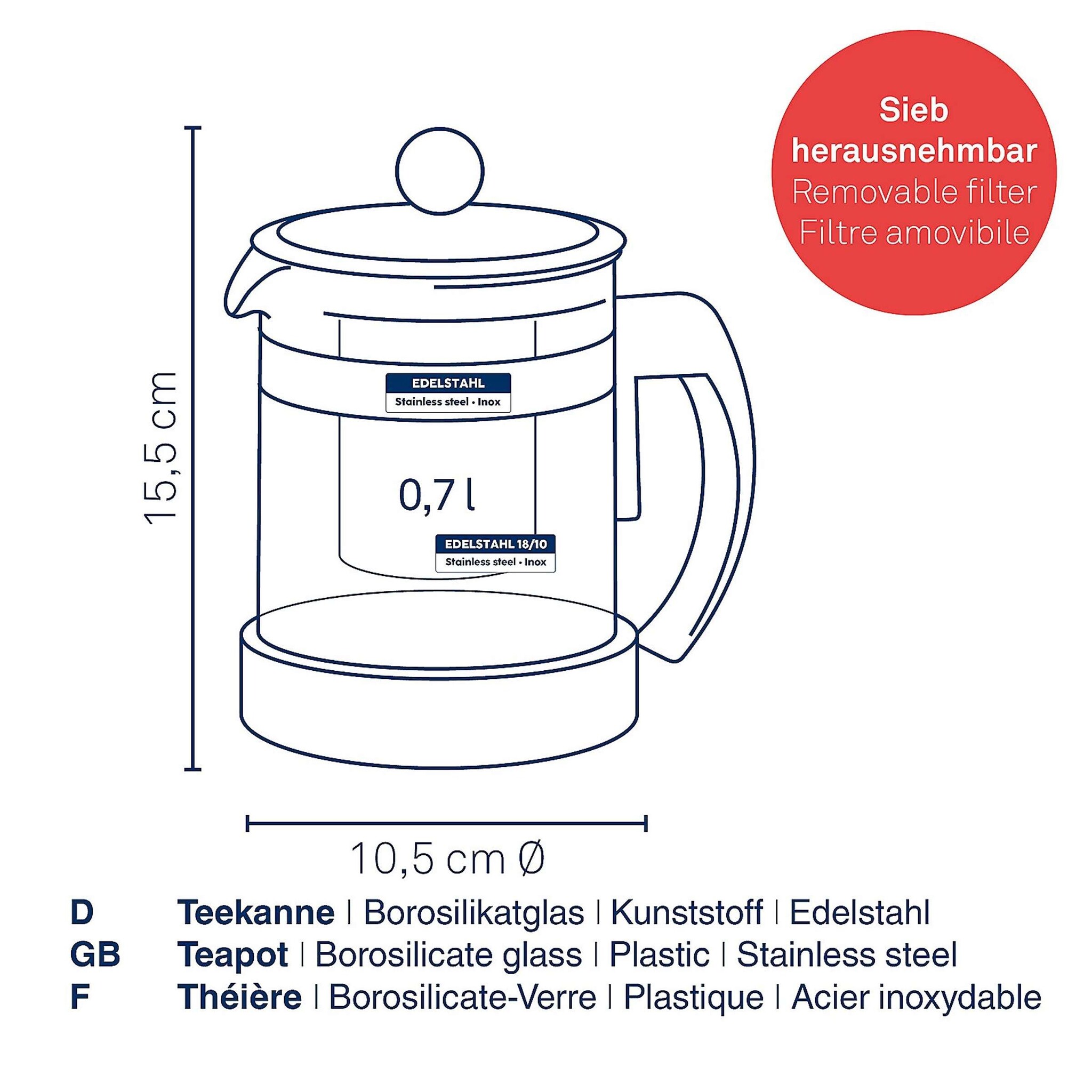 Kela Keuken Auron Theepot met Filter 700 ml