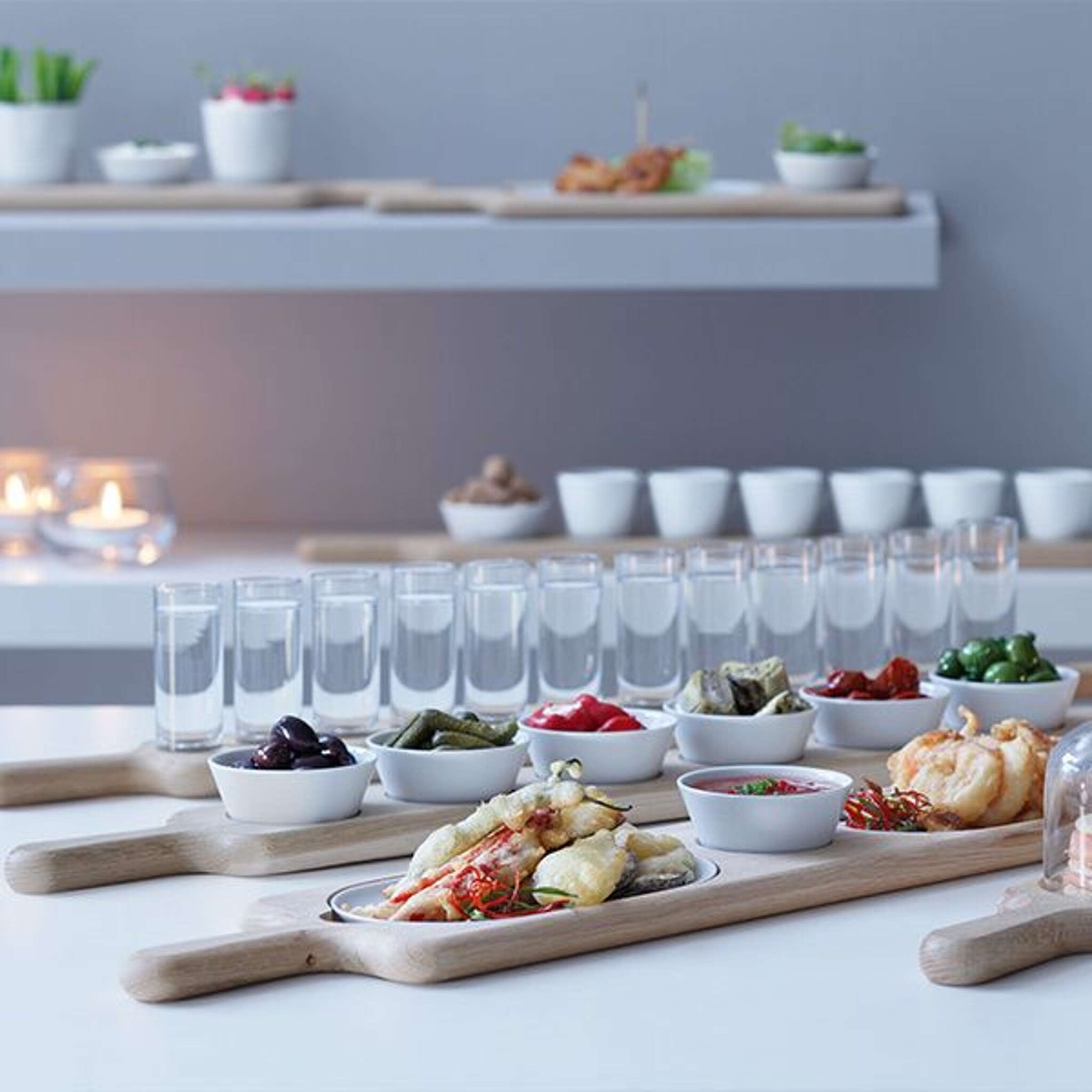 L.S.A. Paddle Wodka Set met Serveerplank Set van 6 Stuks Assorti