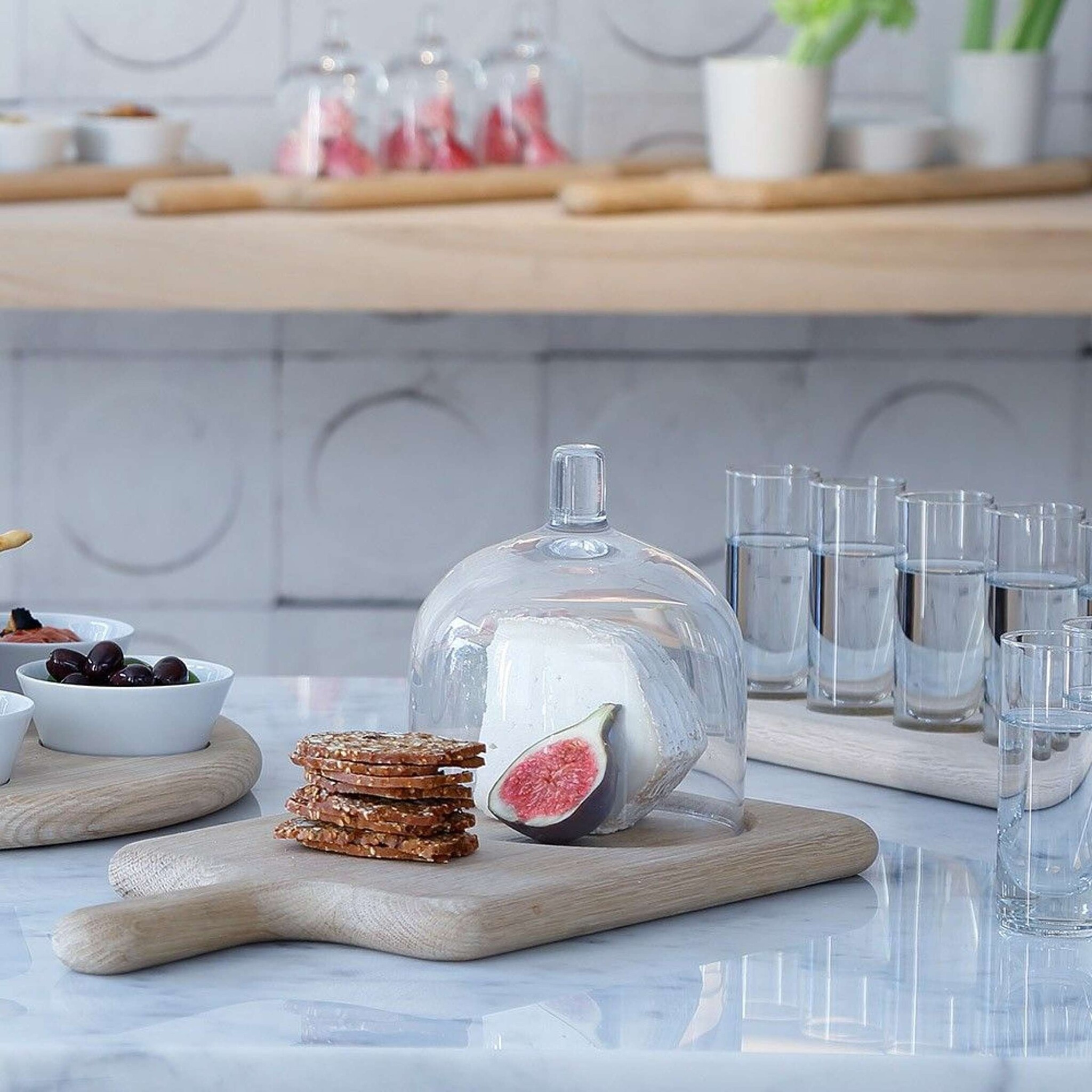 L.S.A. Paddle Wodka Set met Serveerplank Set van 6 Stuks Assorti