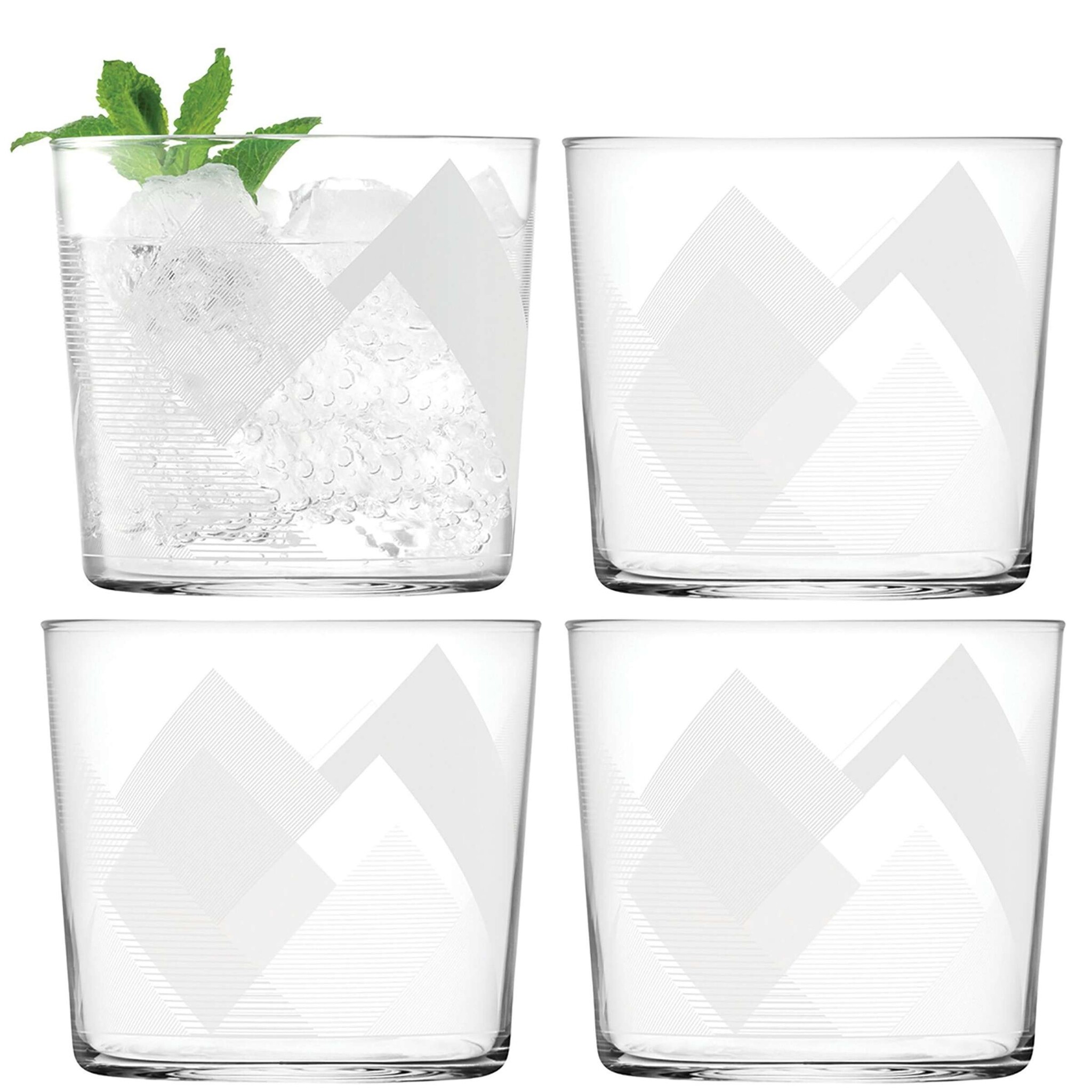 L.S.A. Peaks Tumbler Glas 310 ml Set van 4 Stuks