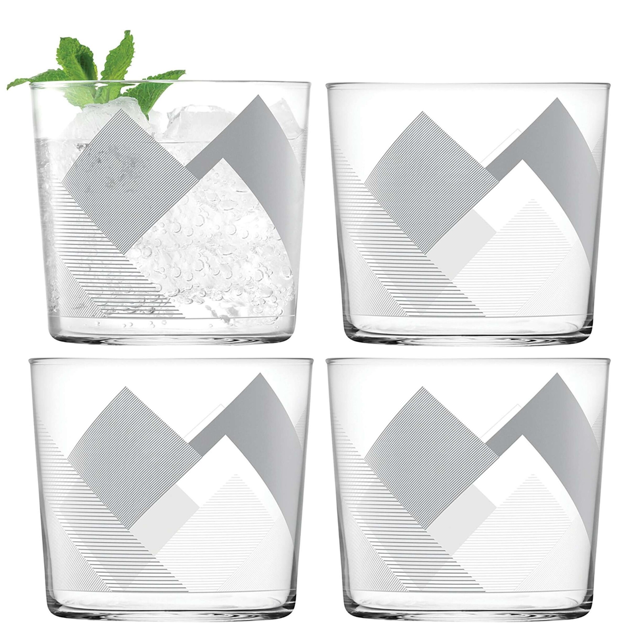 L.S.A. Peaks Tumbler Glas 310 ml Set van 4 Stuks