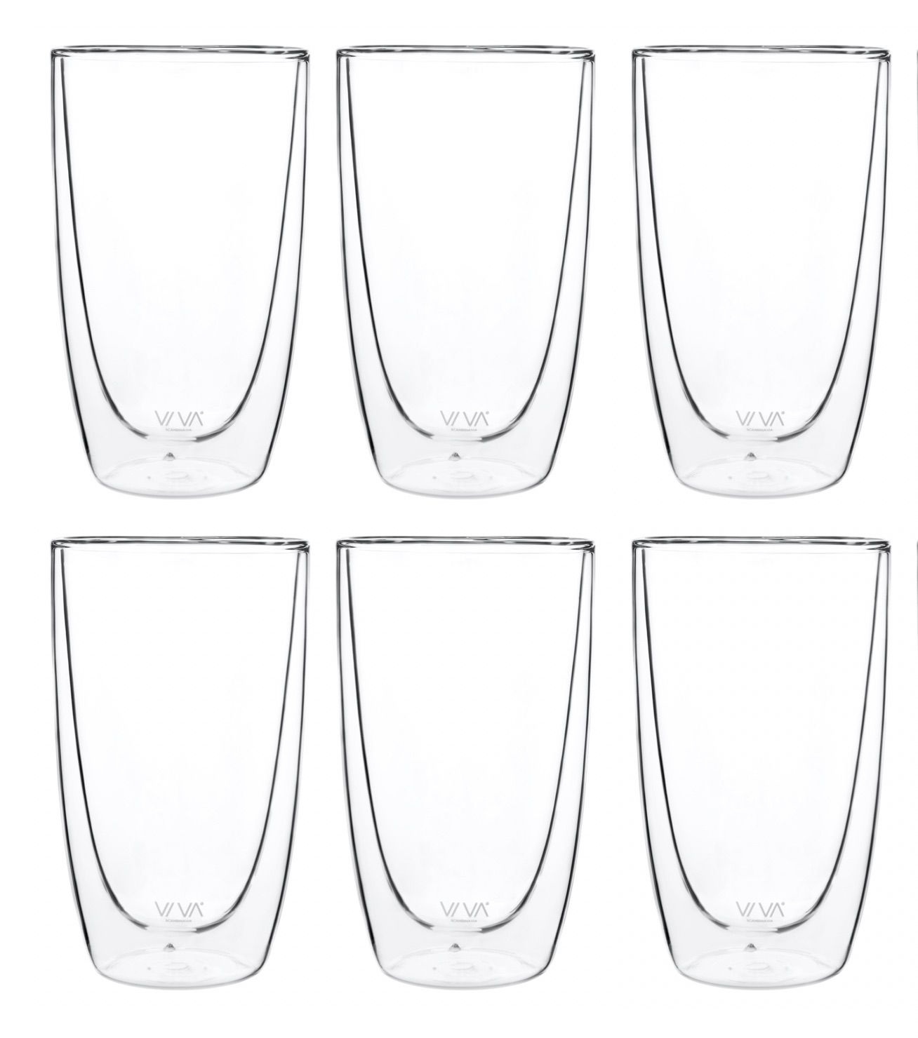 Viva Lauren Glas Dubbelwandig 490 ml Set van 6 Stuks