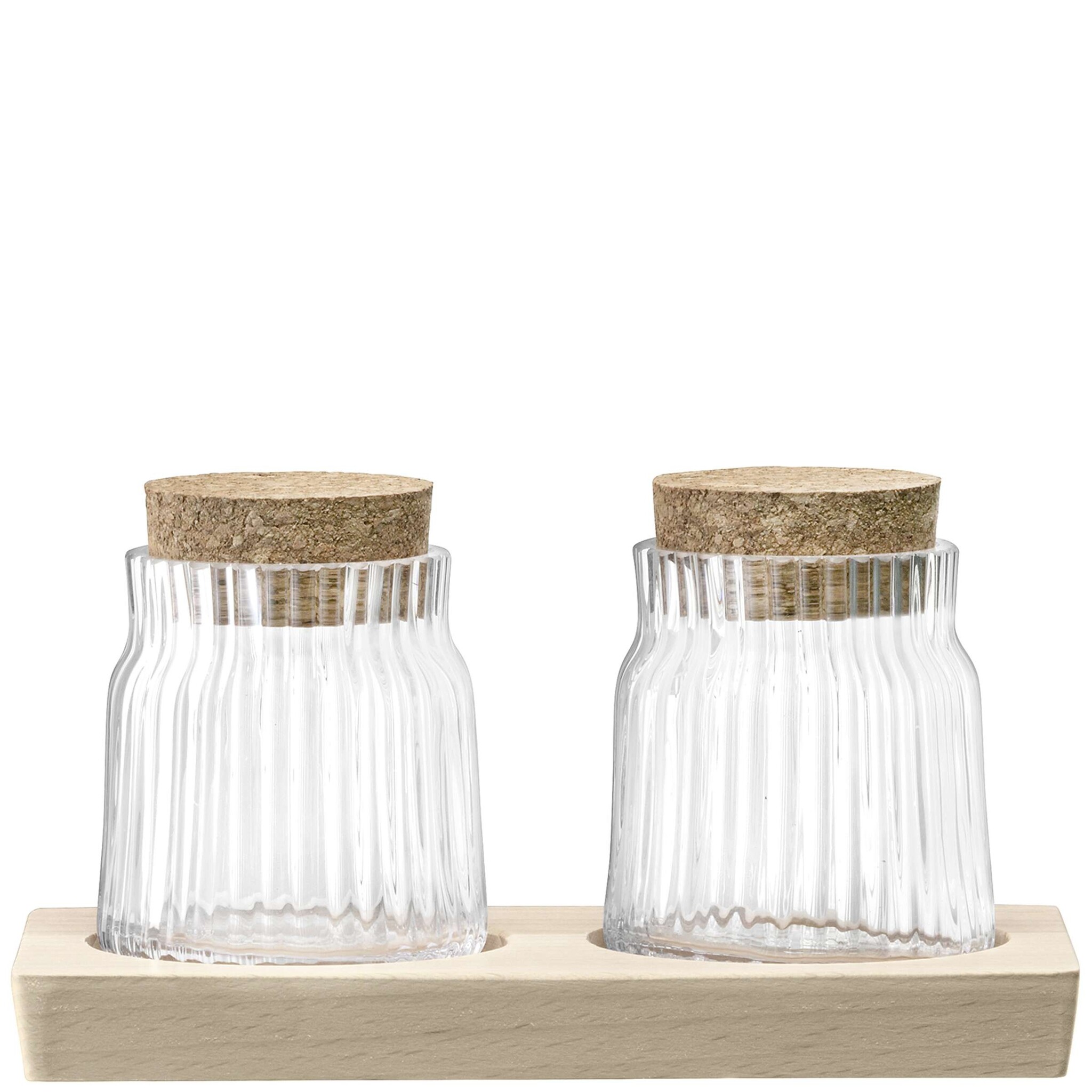 L.S.A. Gio Line Voorraadpot 8,5 cm met Serveerplank Set van 2 Stuks