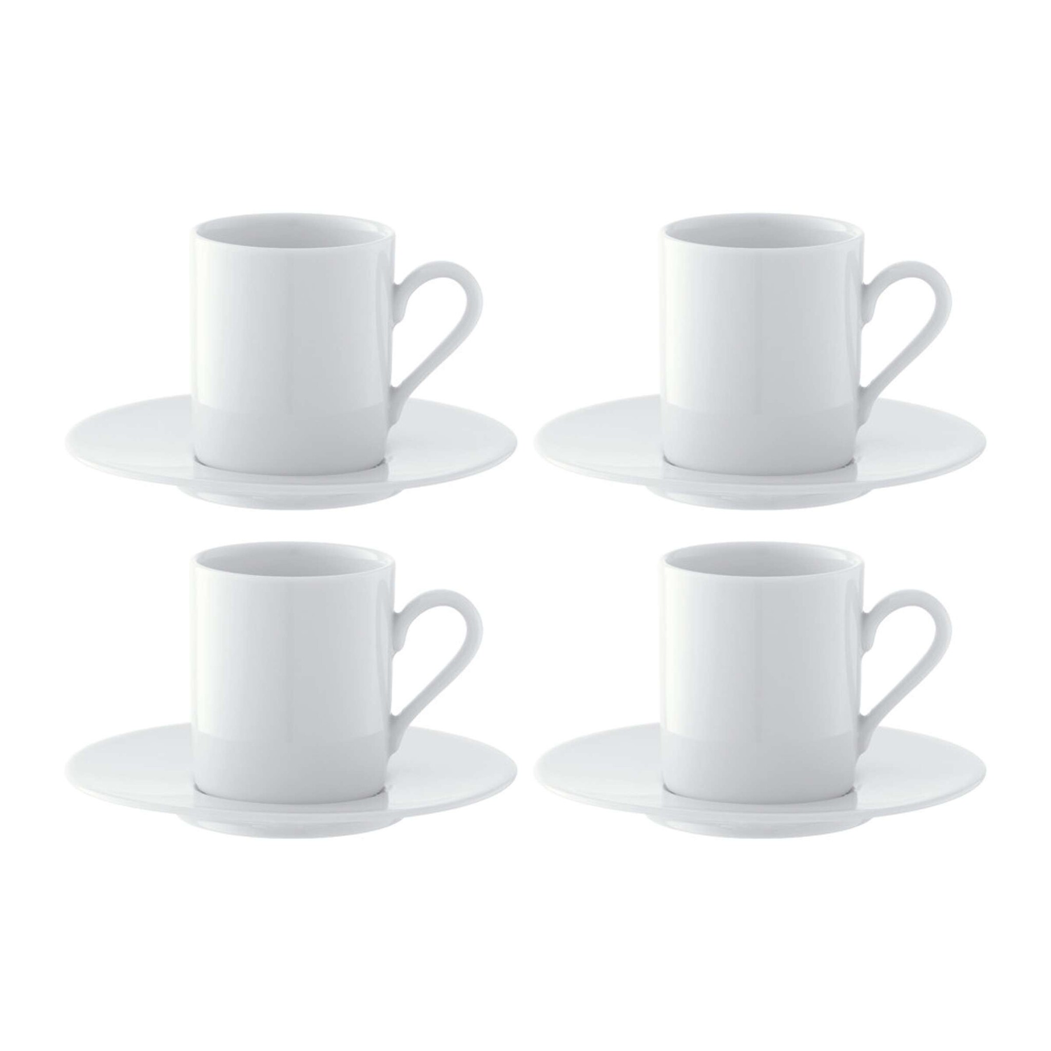 L.S.A. Dine Espressokop en Schotel 90 ml Set van 4 Stuks