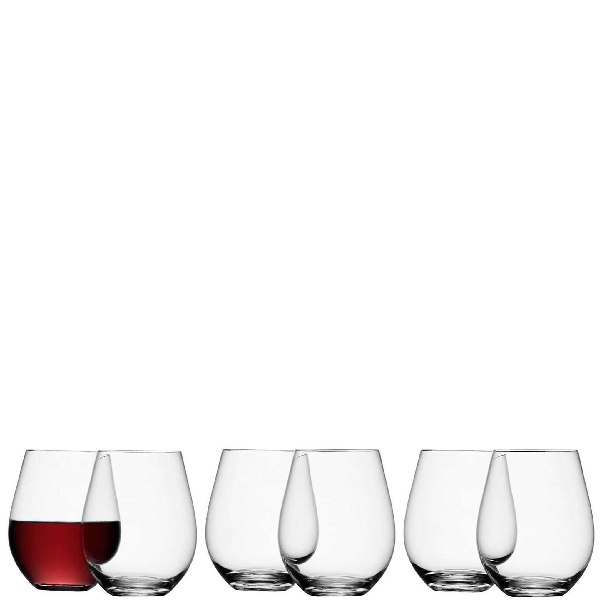 L.S.A. Stemless Rode Wijn Glas 530ml Set van 6 Stuks
