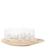 L.S.A. Palette Shotset 10 Glazen met Onderbord Hout
