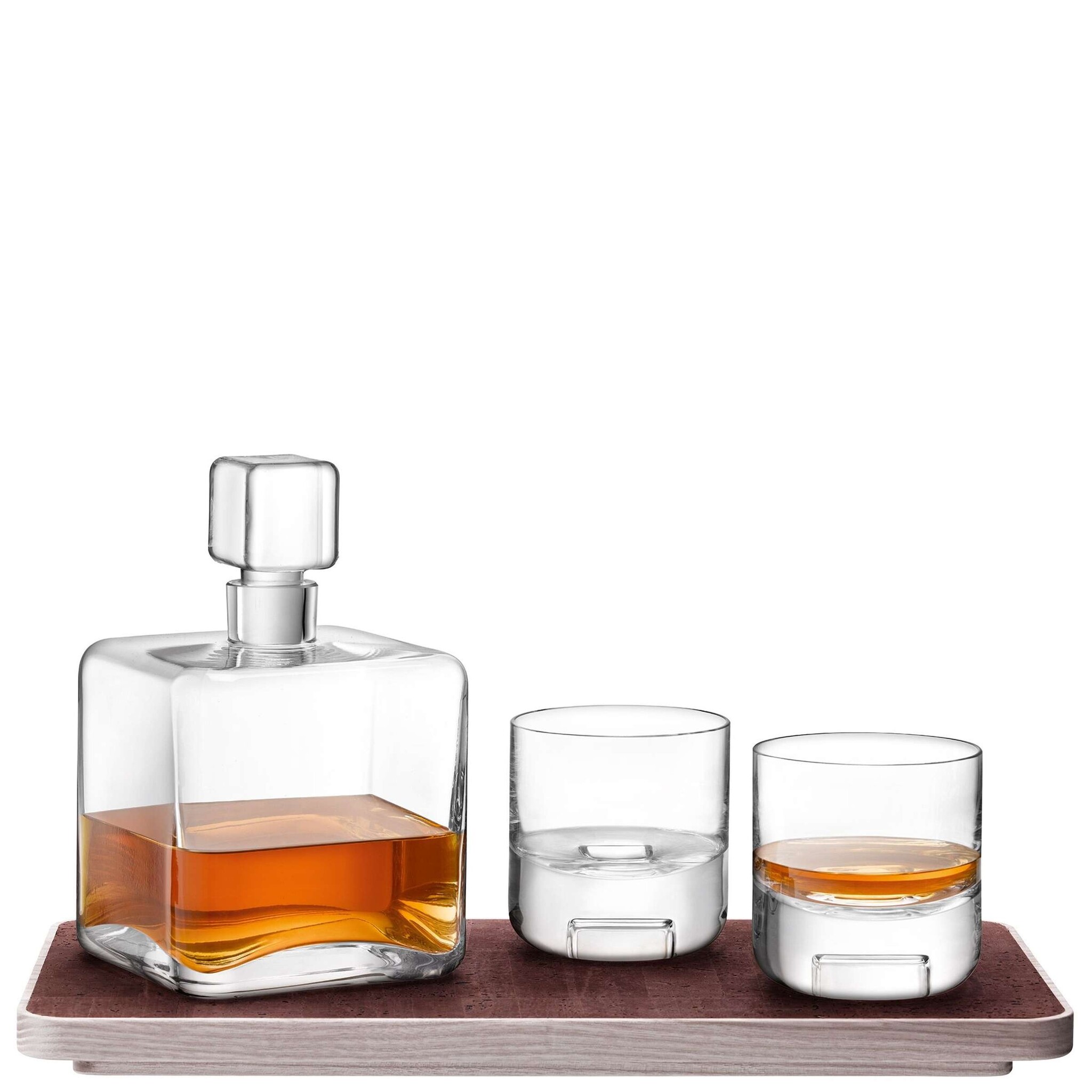 L.S.A. Cask Whisky Connoisseur Set met Dienblad Set van 3 Stuks