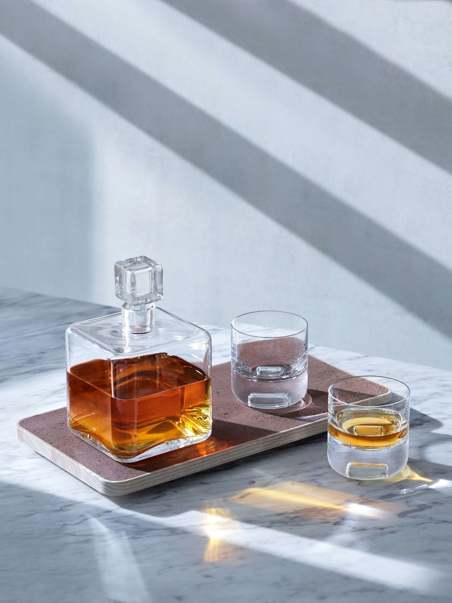 L.S.A. Cask Whisky Connoisseur Set met Dienblad Set van 3 Stuks