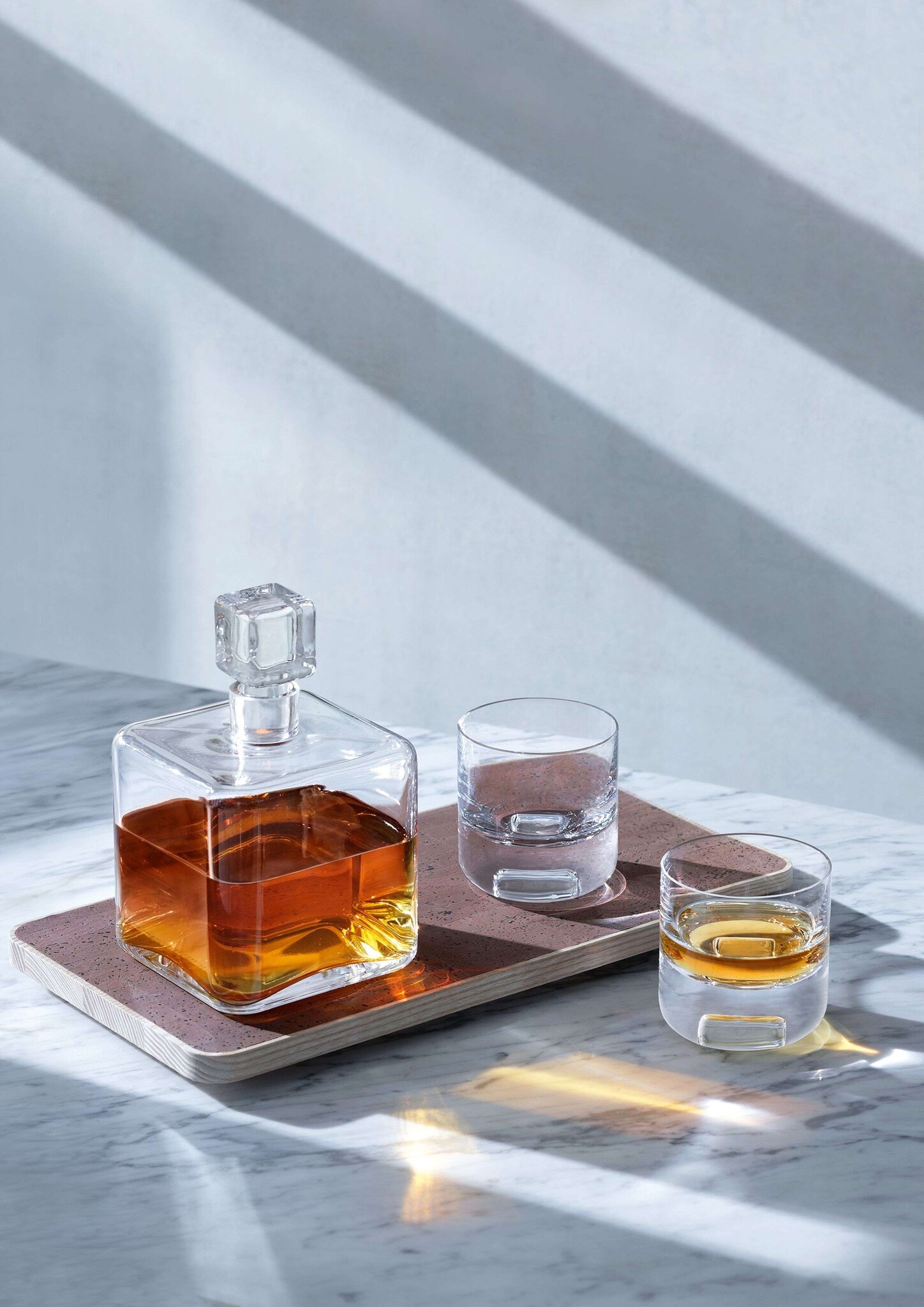 L.S.A. Cask Whisky Connoisseur Set met Dienblad Set van 3 Stuks