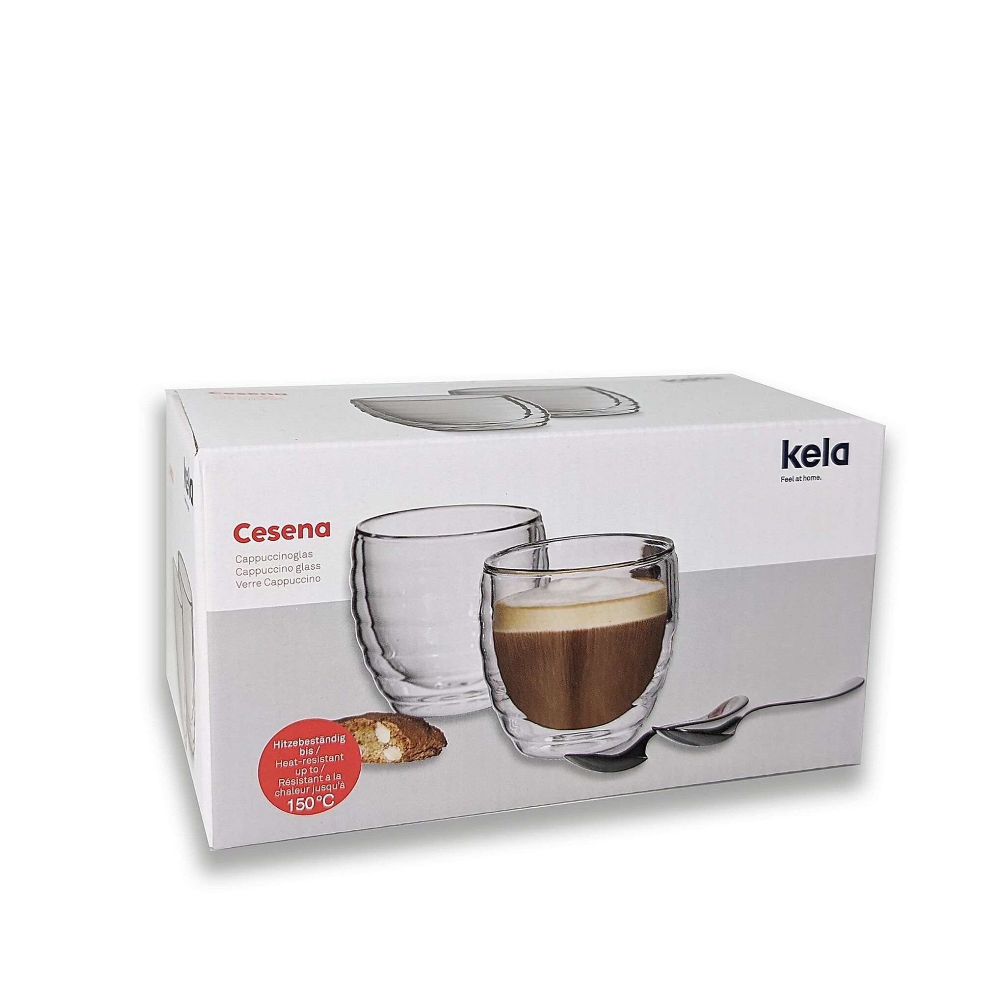Kela Keuken Cesena Cappuccino Glas 2er Set 200 ml Gläser