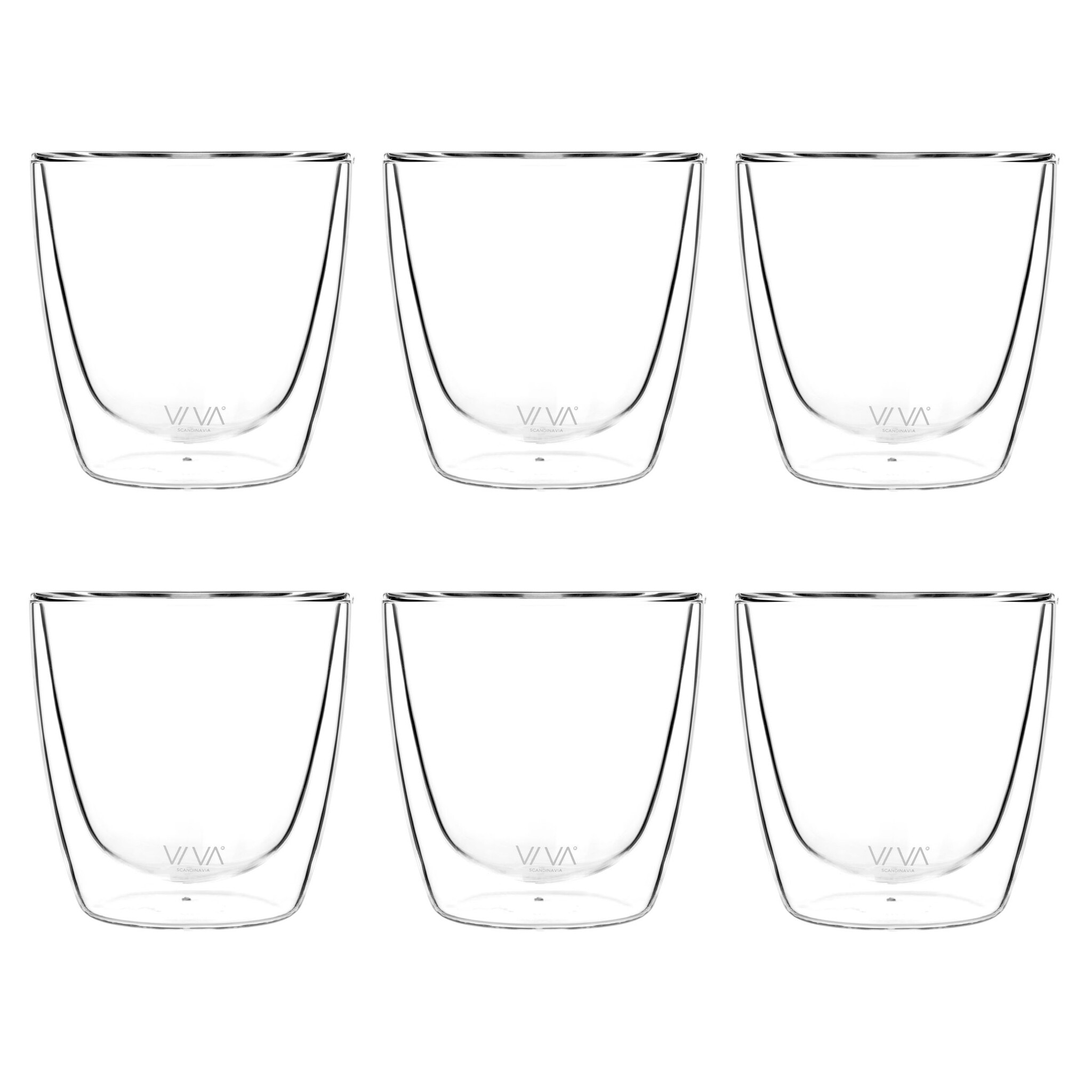 Viva Lauren Glas Dubbelwandig 220 ml Set van 6 Stuks