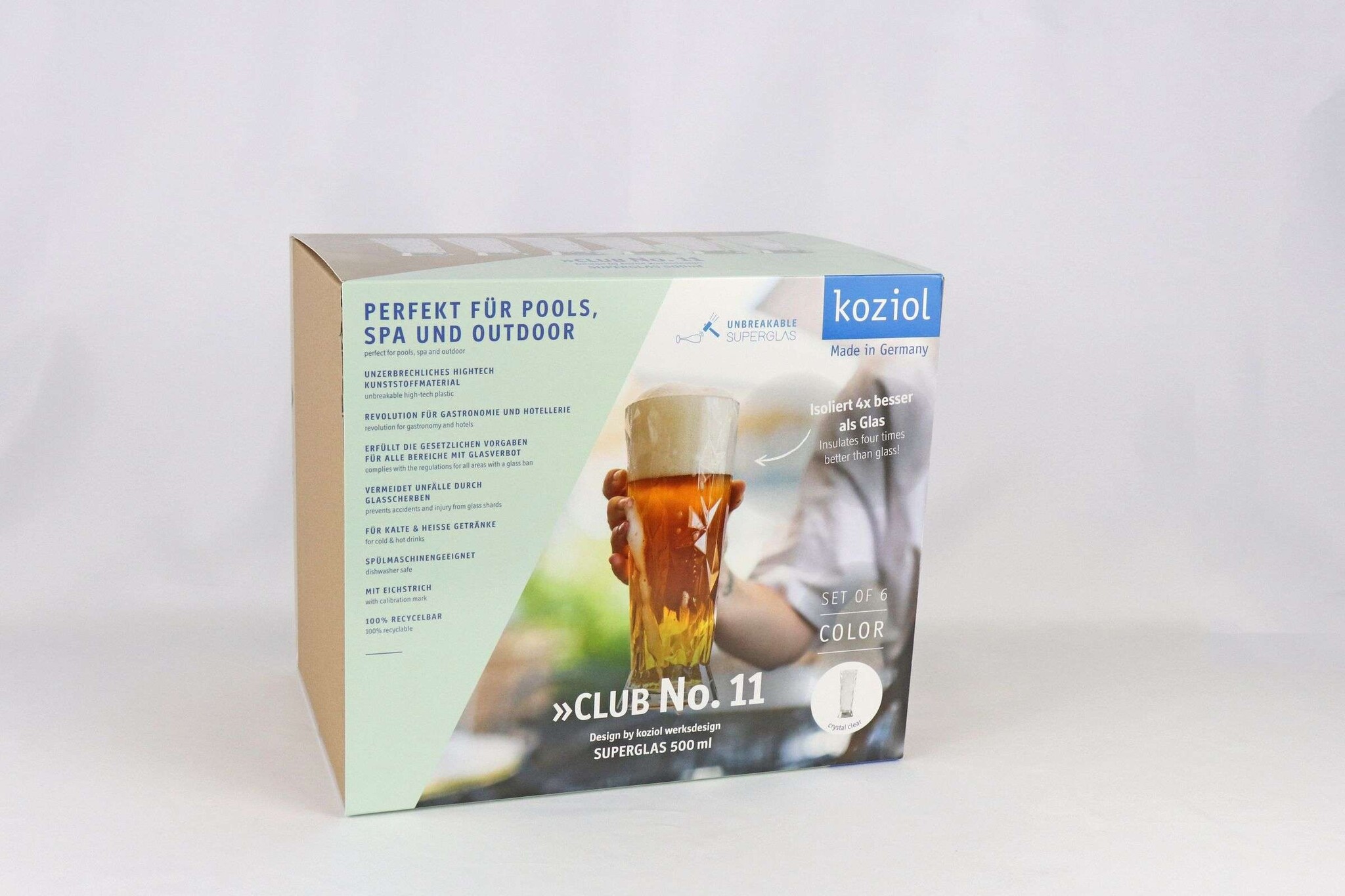 Koziol Superglas Club No. 11 Bierglas 500 ml Set van 40 Stuks