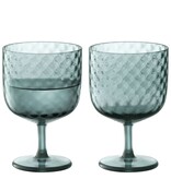 L.S.A. Dapple Wijnglas 325 ml Set van 2 Stuks Water Blue