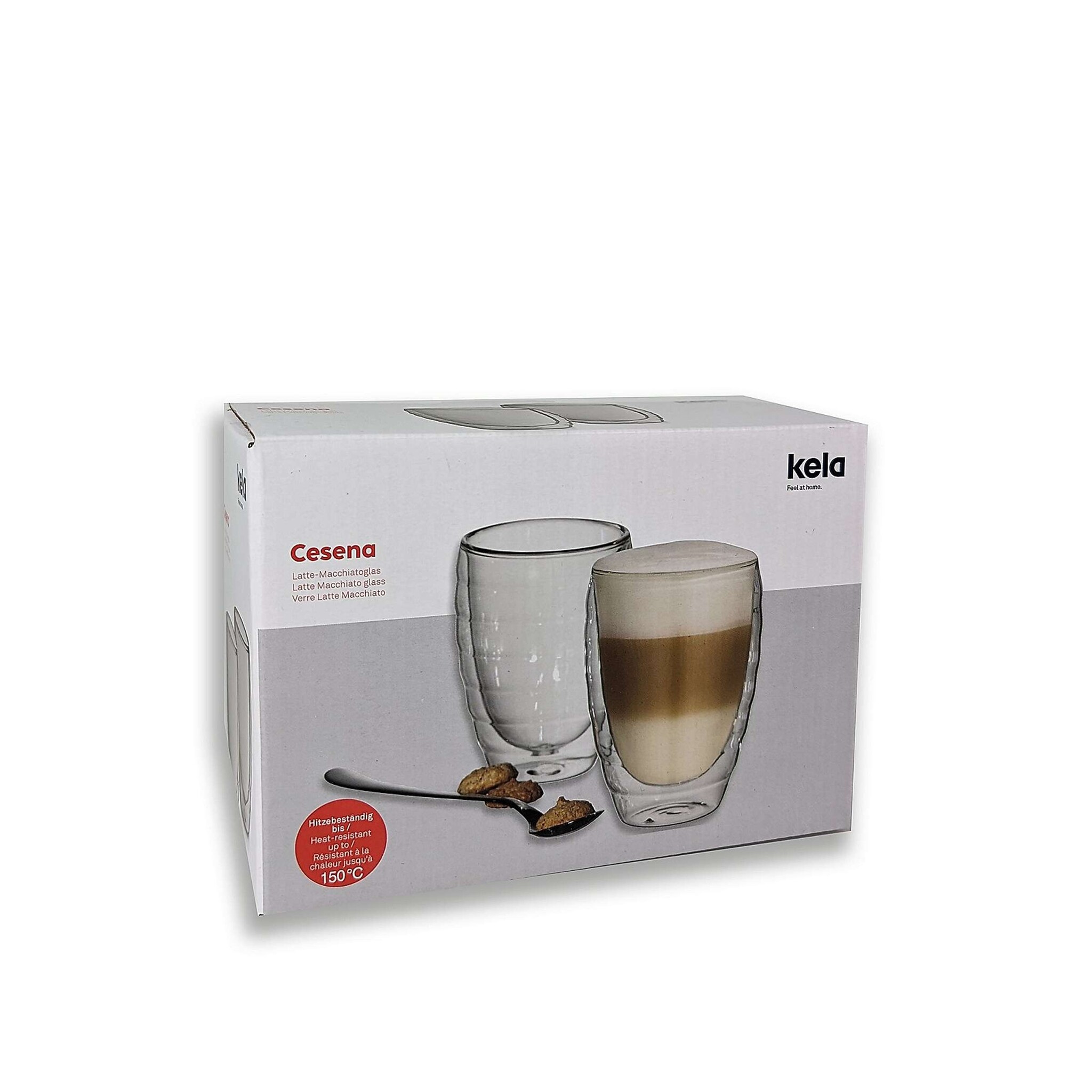 Kela Keuken Cesena Latte Macchiato Glas Dubbelwandig 300 ml Set van 2 Stuks